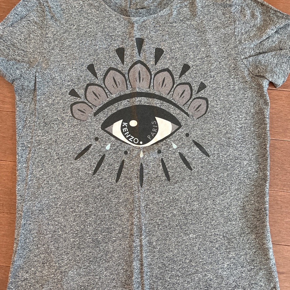 Kenzo Paris Grey Tshirt with Eye Icon Size Small